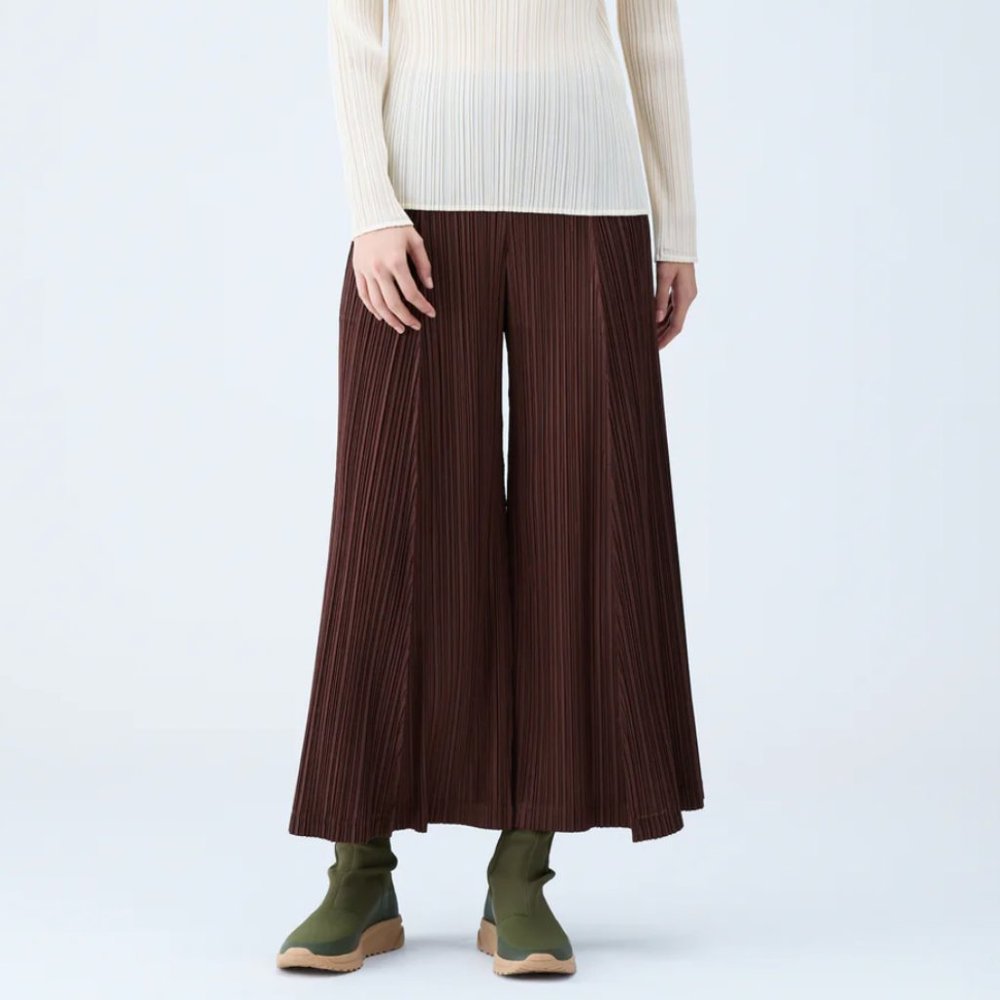 ISSEY MIYAKE Pleats Please brown Mellow trousers size JP2